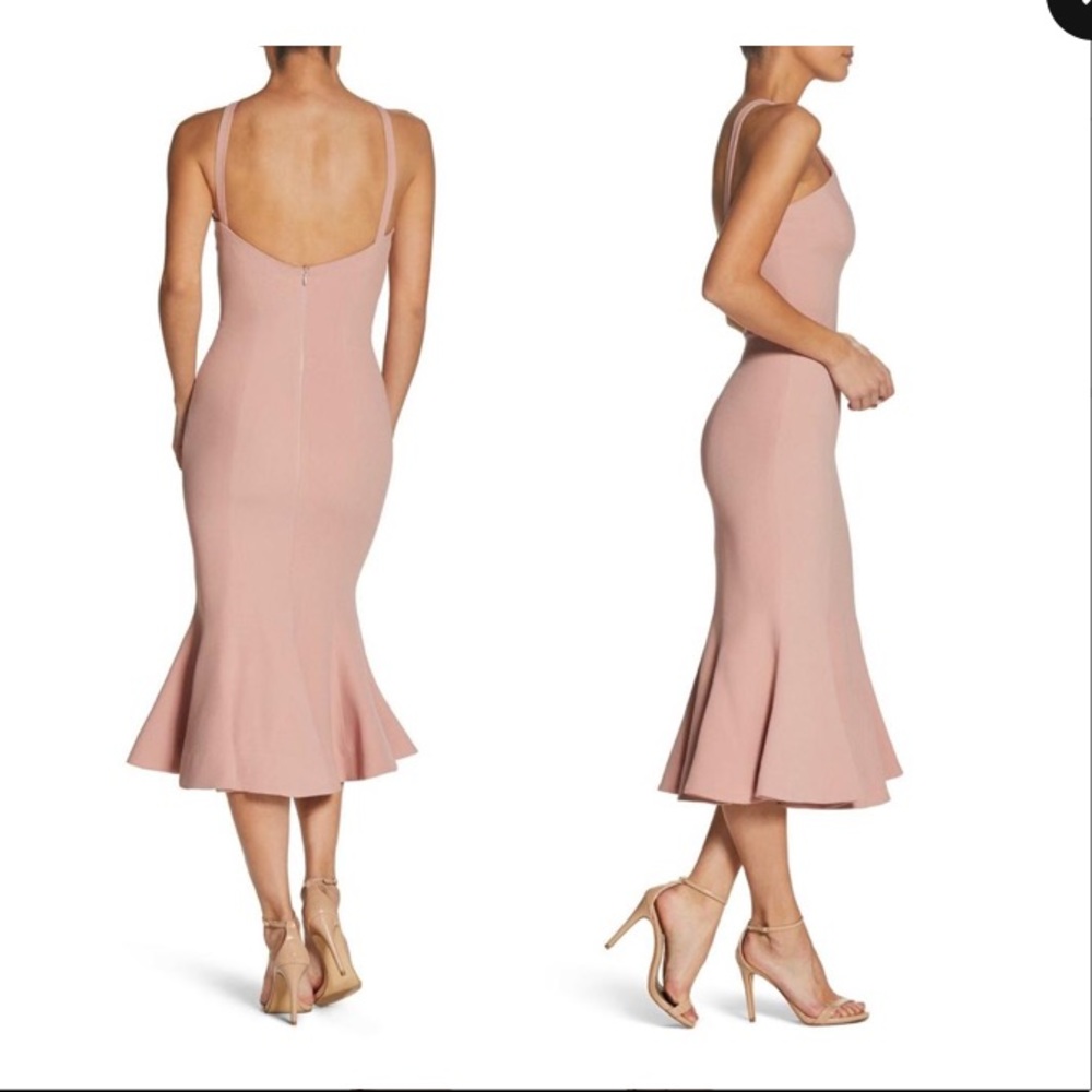 • Dress The Population • Tessa Dress Midi Pink L